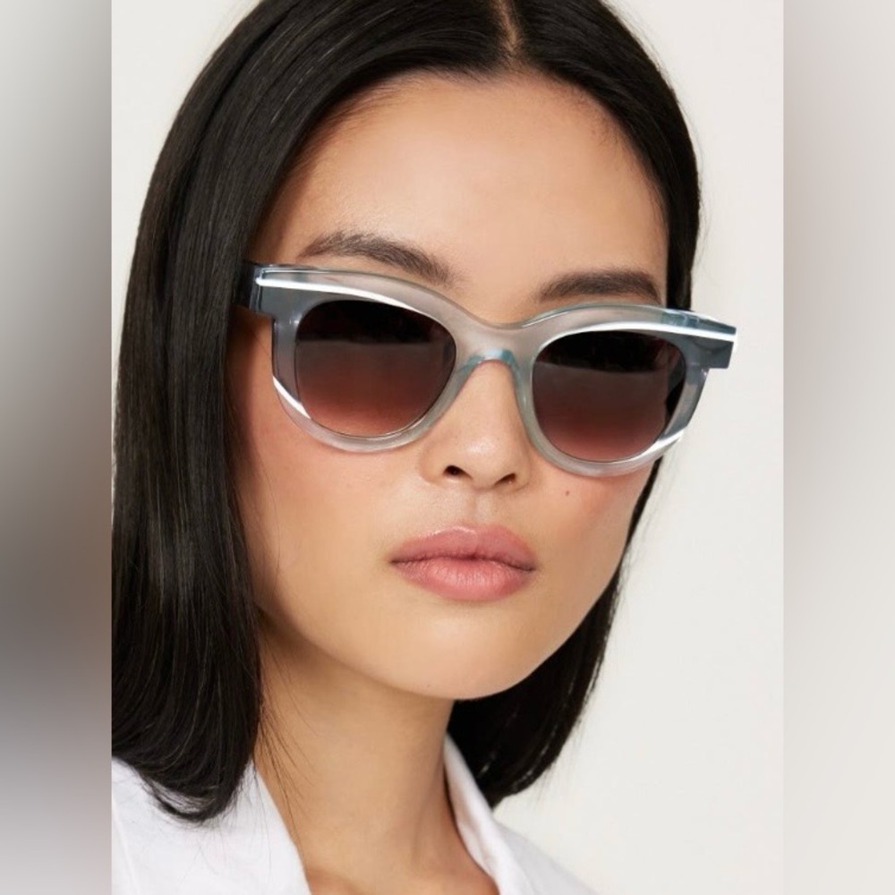 Thierry Lasry IceCreamy Sunglasses Mint Gray Oversized Cat Eye France MSRP $620